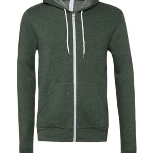 Canvas Unisex Full Zip Hoodie | Heather Forest