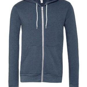 Canvas Unisex Full Zip Hoodie | Heather Navy