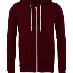 Canvas Unisex Full Zip Hoodie | Maroon