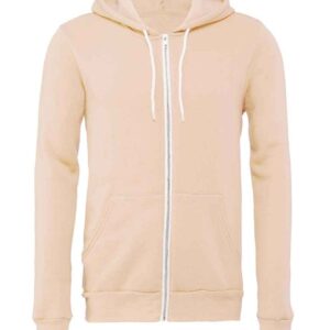 Canvas Unisex Full Zip Hoodie | Peach