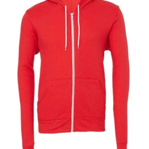 Canvas Unisex Full Zip Hoodie | Red