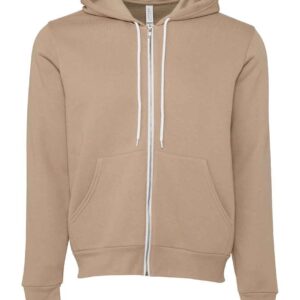 Canvas Unisex Full Zip Hoodie | Tan