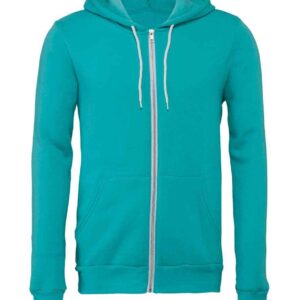 Canvas Unisex Full Zip Hoodie | Teal