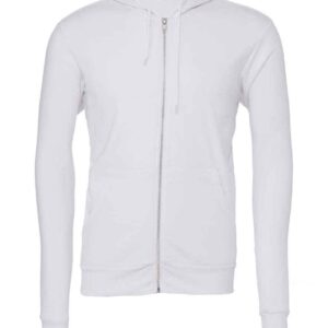 Canvas Unisex Full Zip Hoodie | White