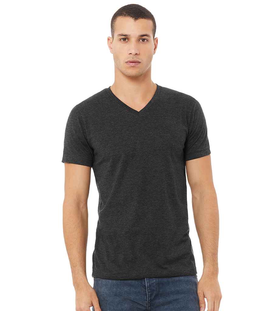 Canvas Unisex Heather CVC V Neck T-Shirt | Dark Grey