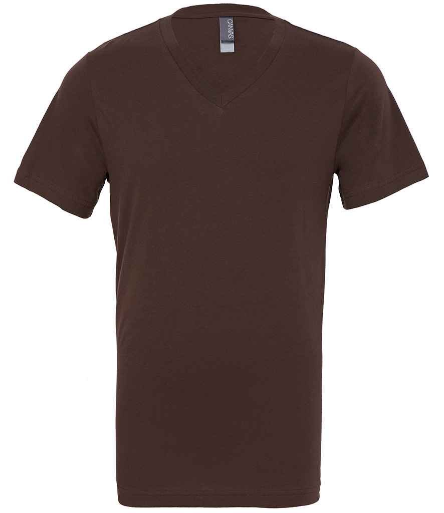 Canvas Unisex Jersey V Neck T-Shirt | Brown