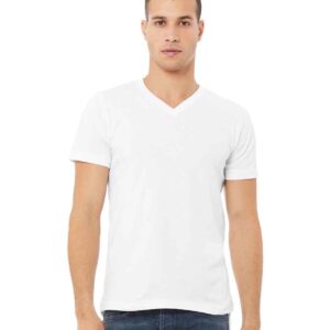 Canvas Unisex Jersey V Neck T-Shirt | White