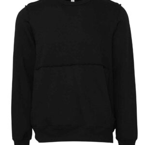 Canvas Unisex Raw Seam Crew Neck Pullover | Black