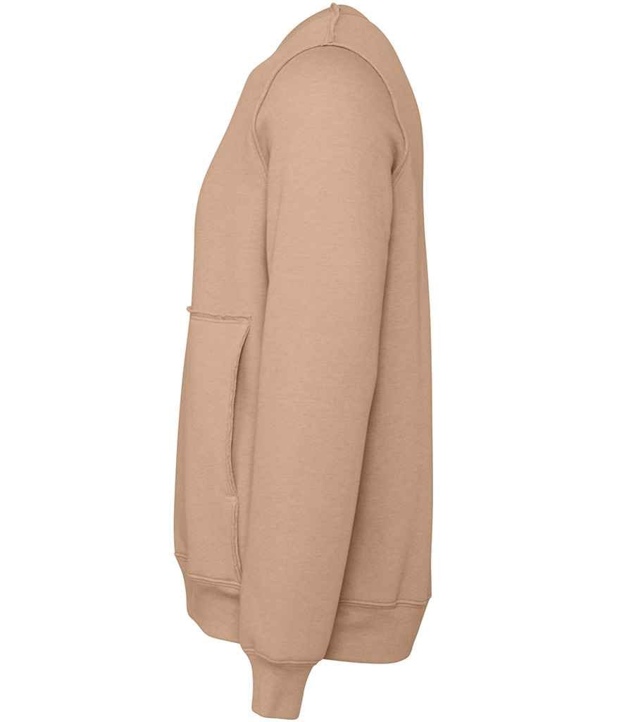Canvas Unisex Raw Seam Crew Neck Pullover | Heather Oatmeal - Image 3
