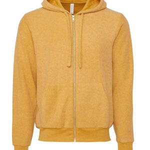 Canvas Unisex Sueded Full Zip Hoodie | Heather Mustard