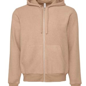Canvas Unisex Sueded Full Zip Hoodie | Heather Oatmeal