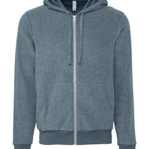 Canvas Unisex Sueded Full Zip Hoodie | Heather Slate