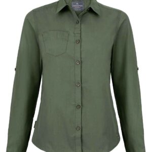 Craghoppers Expert Ladies Kiwi Long Sleeve Shirt | Dark Cedar Green