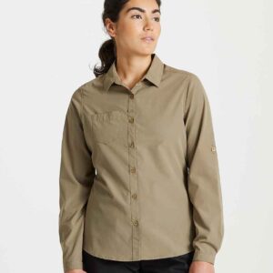 Craghoppers Expert Ladies Kiwi Long Sleeve Shirt | Pebble