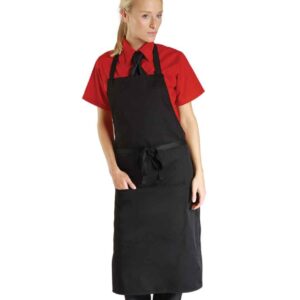 Dennys Bib Apron with Pocket | Black