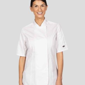 Dennys Ladies Short Sleeve Premium Chef's Jacket | White