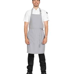 Dennys Polyester Bib Apron | Light Grey