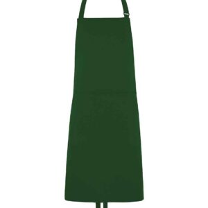 Dennys Polyester Bib Apron with Pocket | Bottle Green