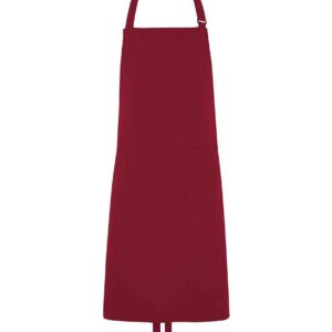 Dennys Polyester Bib Apron with Pocket | Claret