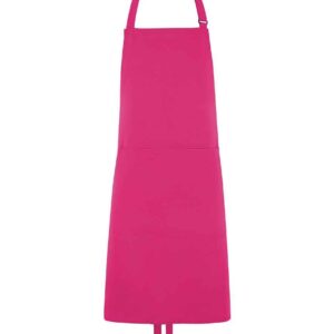 Dennys Polyester Bib Apron with Pocket | Hot Pink