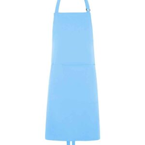 Dennys Polyester Bib Apron with Pocket | Mid Blue