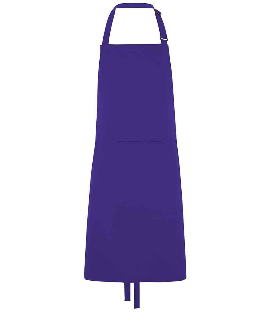 Dennys Polyester Bib Apron with Pocket | Purple