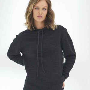 Ecologie Unisex Iguazu Sustainable Knitted Hoodie | Charcoal/Black