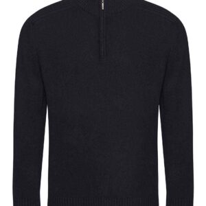 Ecologie Unisex Wakhan Zip Neck Sustainable Sweater | Black