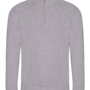 Ecologie Unisex Wakhan Zip Neck Sustainable Sweater | Heather Grey