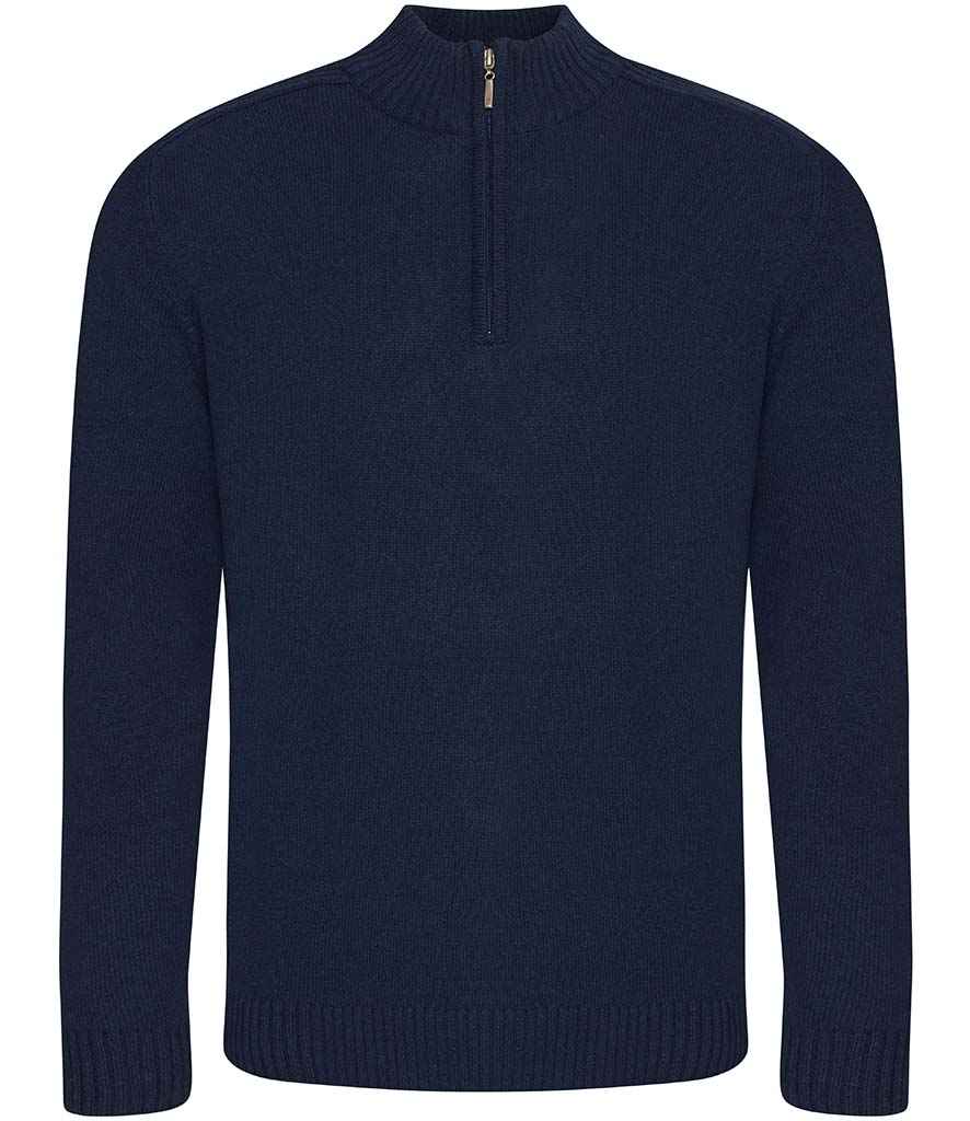 Ecologie Unisex Wakhan Zip Neck Sustainable Sweater | Navy - Image 2