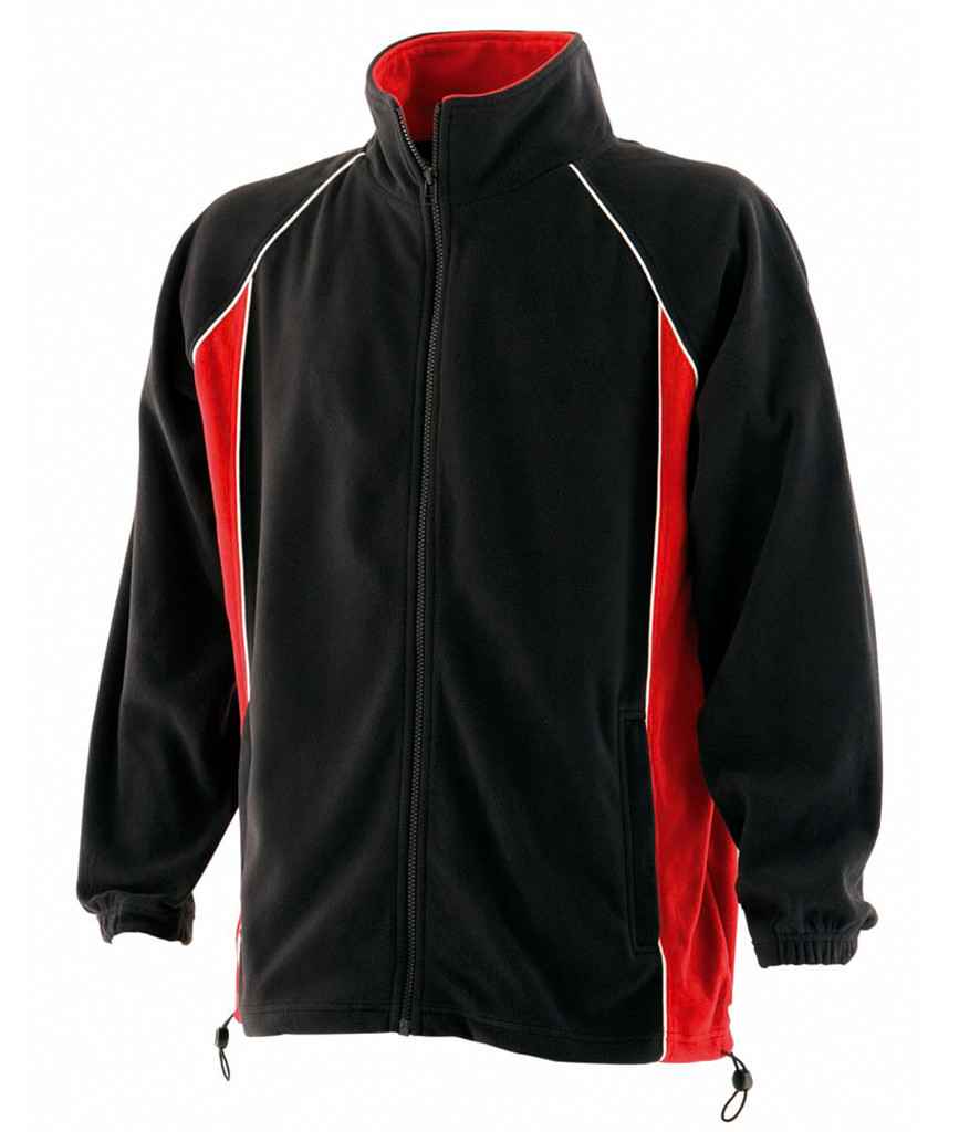 Finden and Hales Contrast Micro Fleece Jacket | Black/Red/White