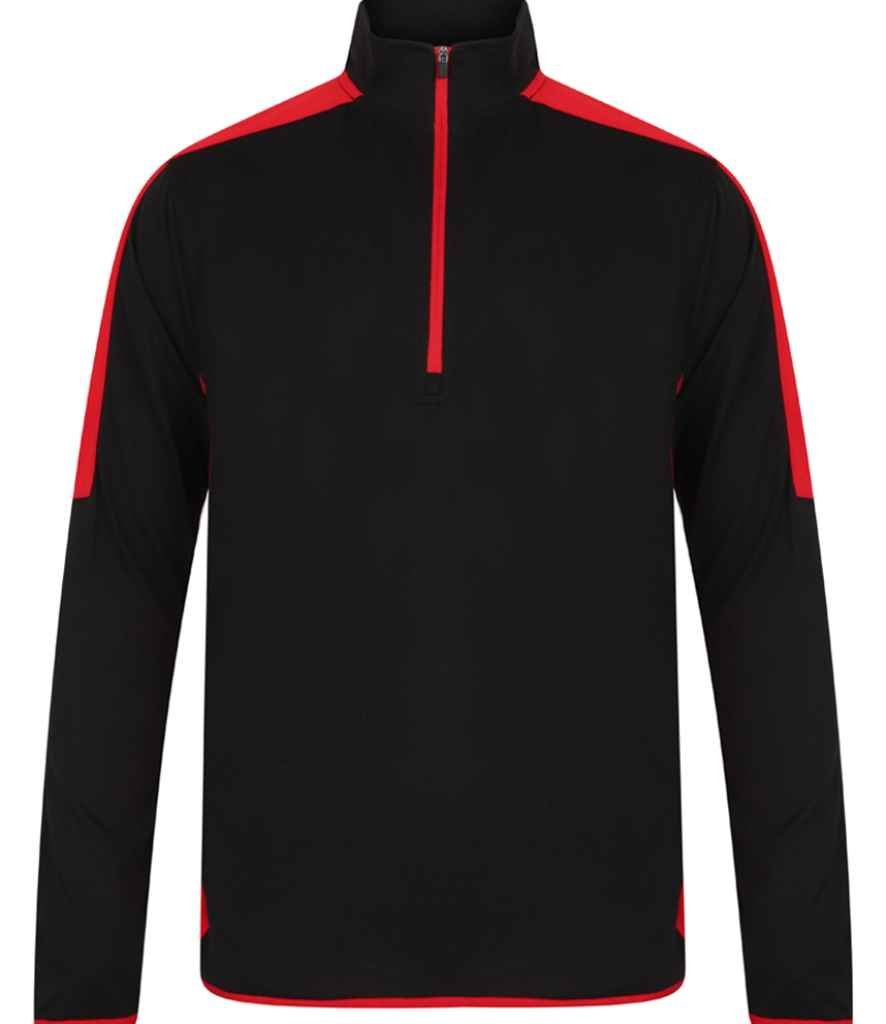 Finden and Hales Contrast Zip Neck Midlayer Top | Black/Red