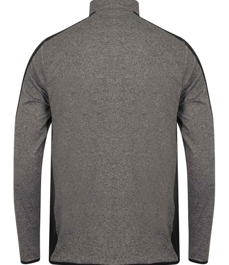 Finden and Hales Contrast Zip Neck Midlayer Top | Grey Marl/Black - Image 2