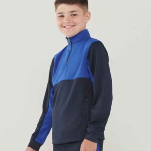 Finden and Hales Kids 1/4 Zip Tracksuit Top | Navy/Royal Blue