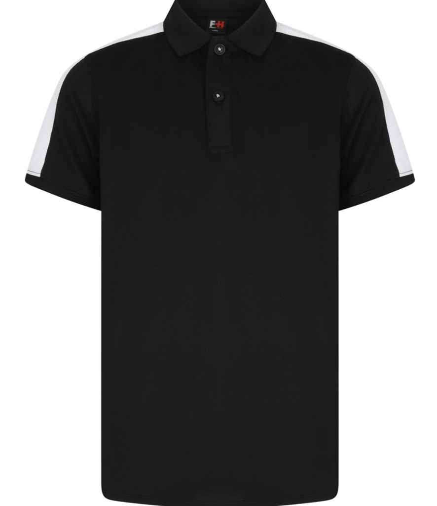 Finden and Hales Kids Contrast Panel Piqué Polo Shirt | Black/White