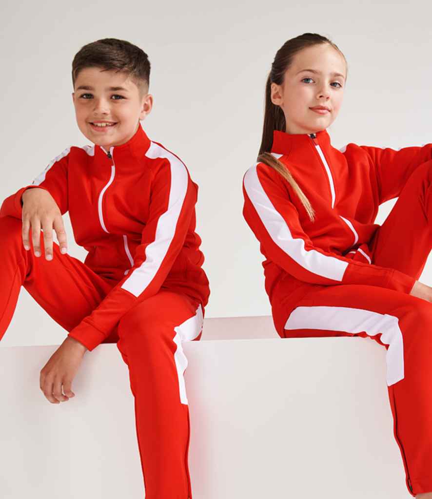 Finden and Hales Kids Knitted Tracksuit Top | Red/White