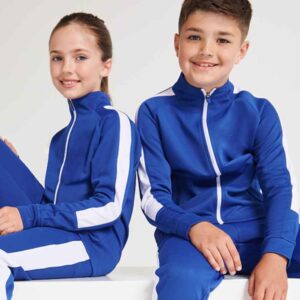 Finden and Hales Kids Knitted Tracksuit Top | Royal Blue/White