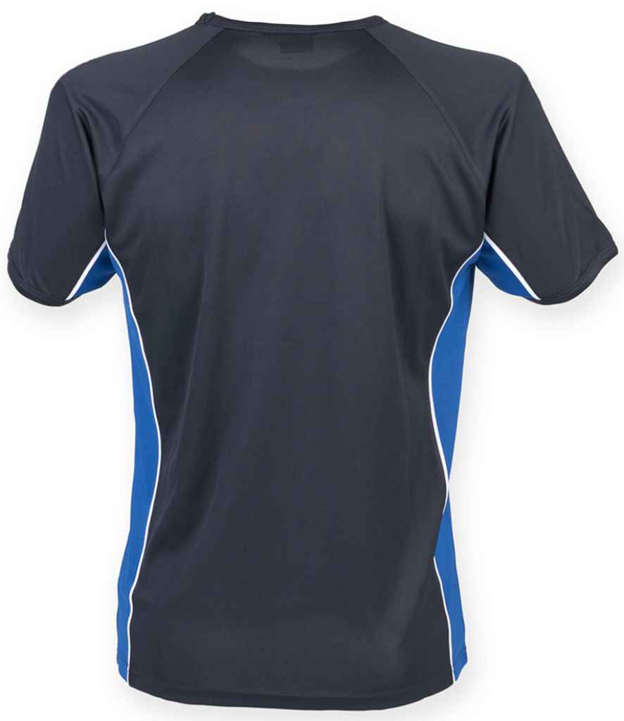 Finden and Hales Performance Panel T-Shirt | Navy/Royal Blue/White - Image 2