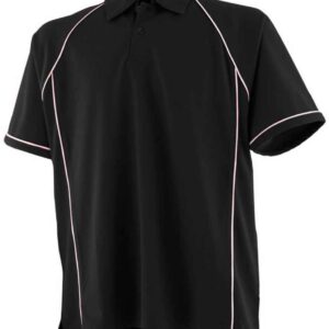 Finden and Hales Performance Piped Polo Shirt | Black/White