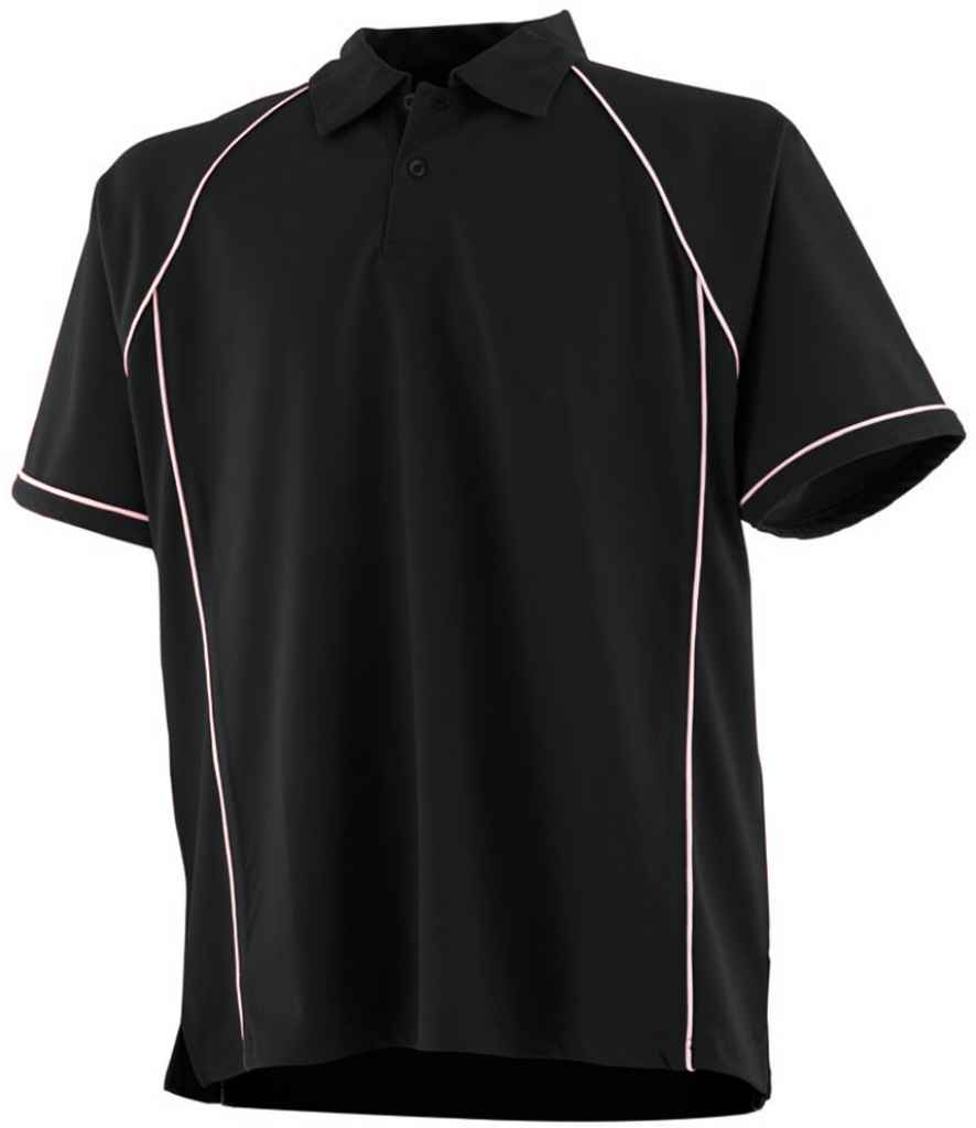 Finden and Hales Performance Piped Polo Shirt | Black/White