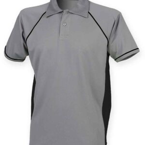 Finden and Hales Performance Piped Polo Shirt | Grey/Black