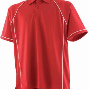 Finden and Hales Performance Piped Polo Shirt | Red/White
