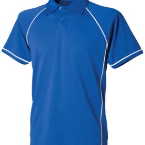 Finden and Hales Performance Piped Polo Shirt | Royal Blue/White
