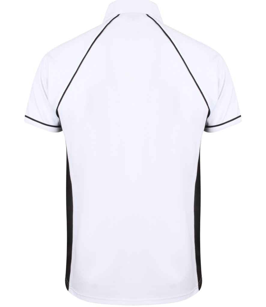 Finden and Hales Performance Piped Polo Shirt | White/Black/Black - Image 2
