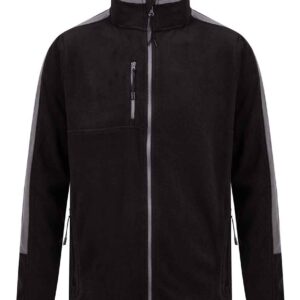 Finden and Hales Unisex Micro Fleece Jacket | Black/Gunmetal