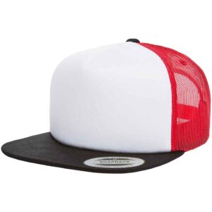 Flexfit Foam Trucker Cap | Black/White/Red