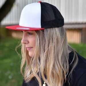 Flexfit Foam Trucker Cap | Red/White/Black