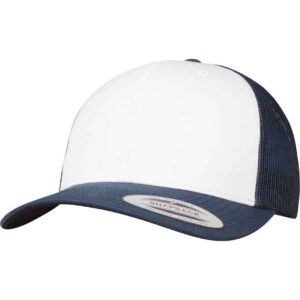Flexfit Retro Coloured Front Trucker Cap | Navy/White