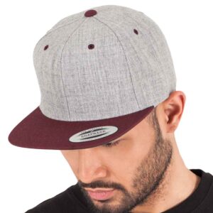 Flexfit Two Tone Classic Snapback Cap | Heather Grey/Maroon
