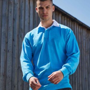 Front Row Classic Rugby Shirt | Surf Blue/White